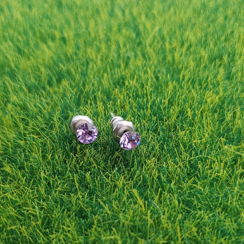 Purple Crystal Earrings E1030